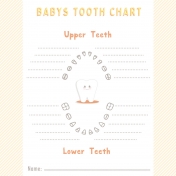 Baby Shower Tooth Chart Journal Card 4x4