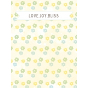 Baby Shower Yellow Love.Joy.Bliss Journal Card 3x4