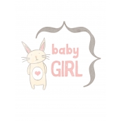 Baby Shower Baby Girl Bunny Journal Card 3x4