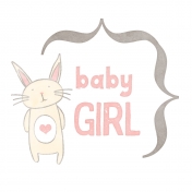 Baby Shower Baby Girl Bunny Journal Card 4x4