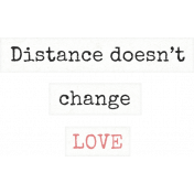 Love Knows Distance doesn't change Love Word Art