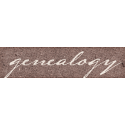 Vintage Memories: Genealogy Genealogy Word Art Snippet