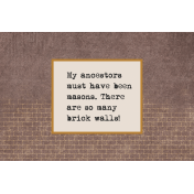 Vintage Memories: Genealogy Brick Walls 4x6 Journal Card