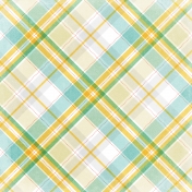 Peach Lemonade Stitched Plaid Paper