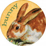 Furry Cuddles Bunny Round Sticker
