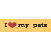 Furry Cuddles I Love My Pets Word Art Snippet