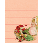 Veggie Table Wheelbarrow Journal card 3x4