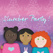 Pajama Party- Girls Slumber Party 4x4 Journal Card