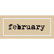 Apricity Print Label February Word Art 