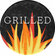 Backyard Summer Element Round Sticker Grilled