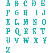 Baking Days Alpha Sheet Uppercase- Teal