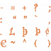 Baking Days Alpha Sheet Symbols- Orange