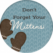 Winter Cozy Element Round Sticker Mittens