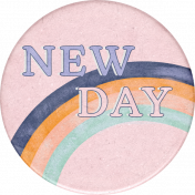 Rainy Days Round Sticker- New Day