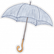 Rainy Days Sticker Umbrella Light Blue