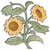 Summer Tea Element Sunflower Sticker