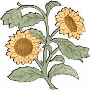 Summer Tea Element Sunflower Sticker Alt