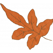 Goldenrod & Pumpkins Orange Leaf Sticker