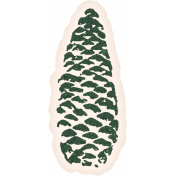 Homestead Life: Winter Dark Green Pinecone Sticker