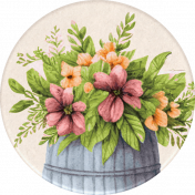 Lovely Garden Flowers Round Sticker