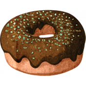 Coffee And Donuts Element Small Chocolate Donut Sticker