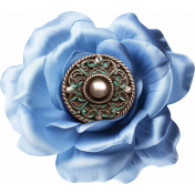 Vintage Blooms Element Blue Flower