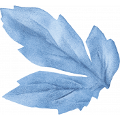 Vintage Blooms Element Blue Leaf