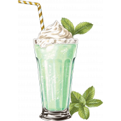 Old Fashioned Summer Sticker mint milkshake