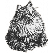 Feathers And Fur Element vintage sticker cat