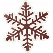 Fancy A Cup Brown Snowflake Sticker
