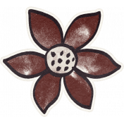 Fancy A Cup Sticker flower 2 brown