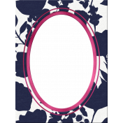 My Life Palette- 3x4 Navy Floral Paper Frame (Fuchsia)
