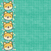 Love My Doggie_Green Plaid Paper with Border