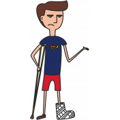 Boy With A Cast Illustration