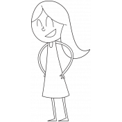 Fort Outline Girl 3 Template