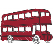 London Bus Color Illustration