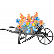 Antique Wheelbarrow and Flowers