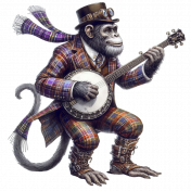 Steampunk Chimp Banjo Player 1