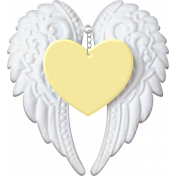 Baby- Angel Wings Heart Yellow