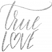 Word Art- True Love Silver Glitter