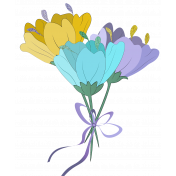 Trio Of Line Flowers Element