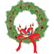 Christmastide Decorated Wreathe Element