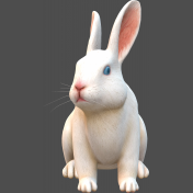 3D-Angora rabbit white-1