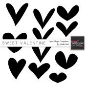 Sweet Valentine Heart Shapes Templates Kit