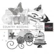 Country Wedding Element Templates Kit