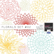 Florals Set #02 Outlines Brushes/PNG's Kit