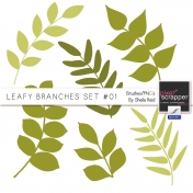 Leafy Branches Set #01 Brushes/PNG's Kit