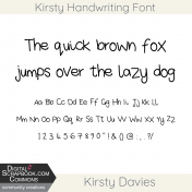 Kirsty's regular handwriting font