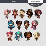 Steampunk Chibi Stickers Kit