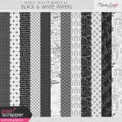 World Traveler #2 Black & White Papers Kit